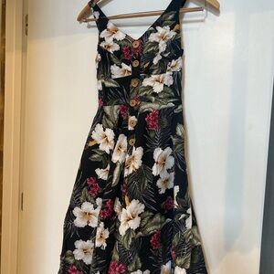 Floral Black Dress